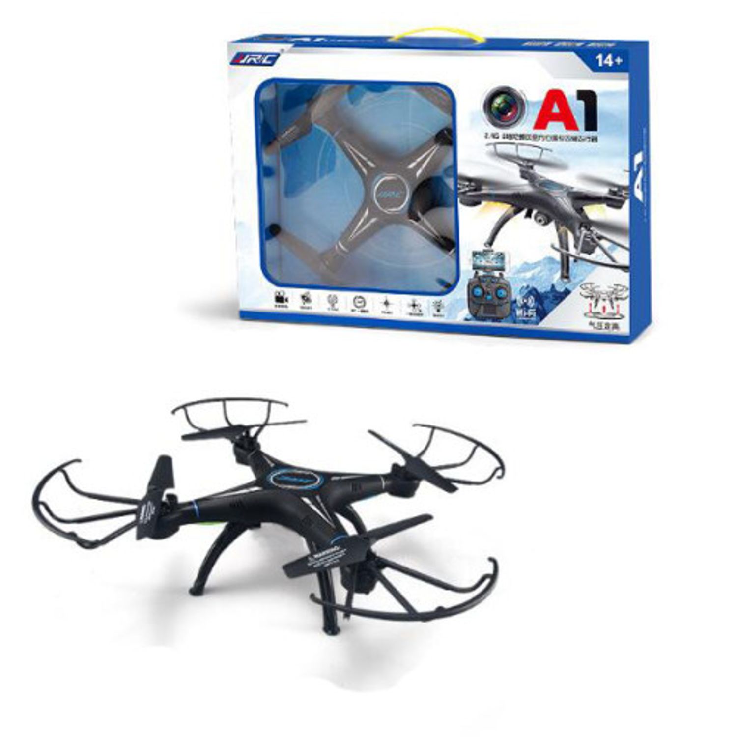 Drona iUni A1 WiFi, Camera 2MP, Frecventa 2.4GHz, Negru fotografia produsului View 3 L