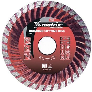Disc diamantat pentru taiere uscata turbo, 180 x 22,2 mm, mtx premium