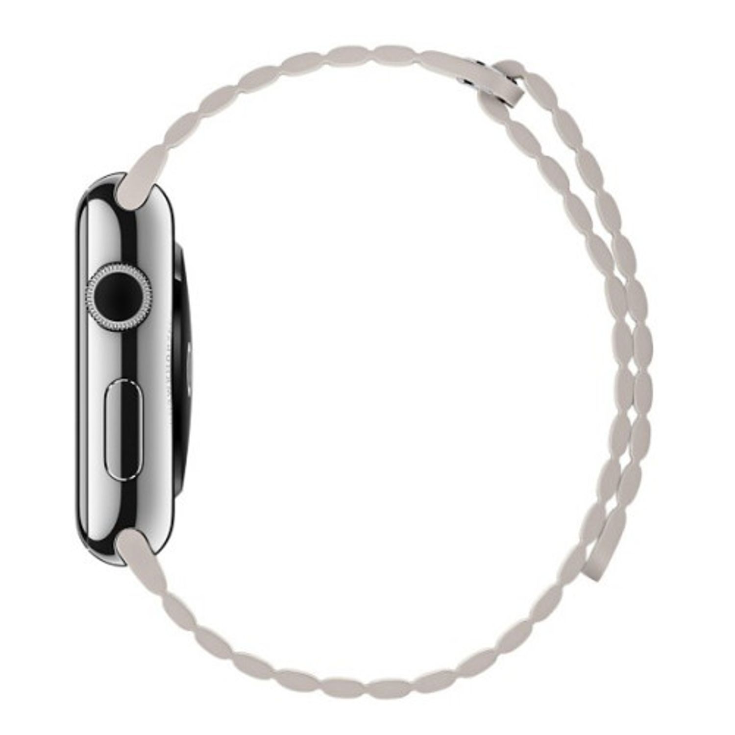 Curea iUni compatibila cu Apple Watch 1/2/3/4/5/6, 42mm, Leather Loop, Piele, White fotografia produsului View 2 L