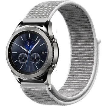 Curea ceas Smartwatch Samsung Gear S2, iUni 20 mm Soft Nylon Sport, White Gray