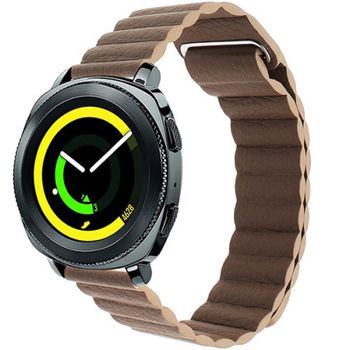 Curea piele smartwatch samsung gear s3, iuni 22 mm brown leather loop