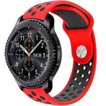 Curea ceas smartwatch samsung gear s3, iuni 22 mm silicon sport red-black