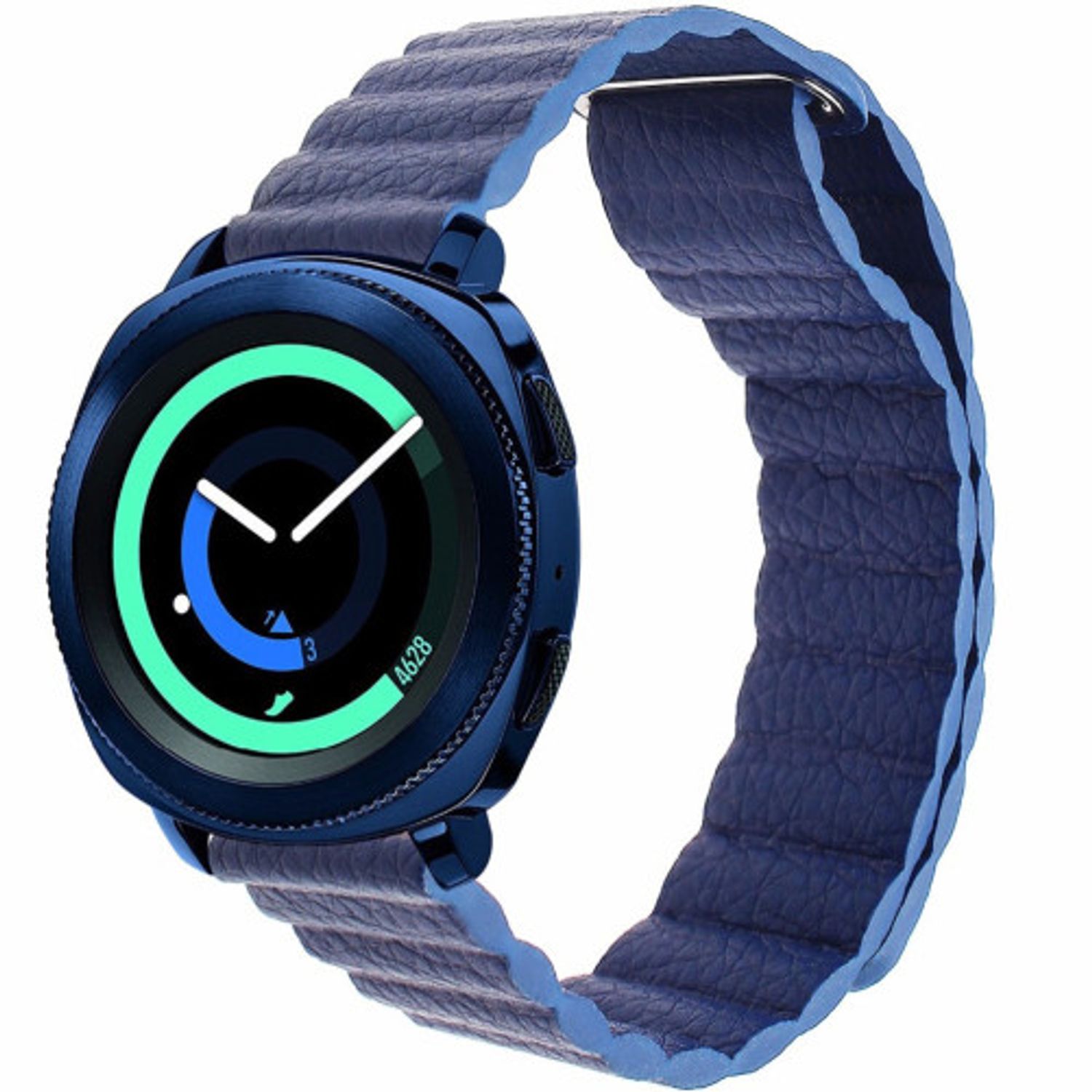 Curea piele Smartwatch Samsung Gear S2, iUni 20 mm Blue Leather Loop fotografia produsului