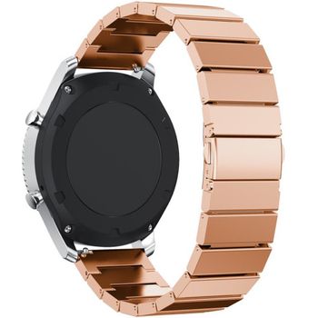 Curea pentru Smartwatch Samsung Gear S3, iUni 22 mm Otel Inoxidabil Rose Gold Link Bracelet elefant.ro
