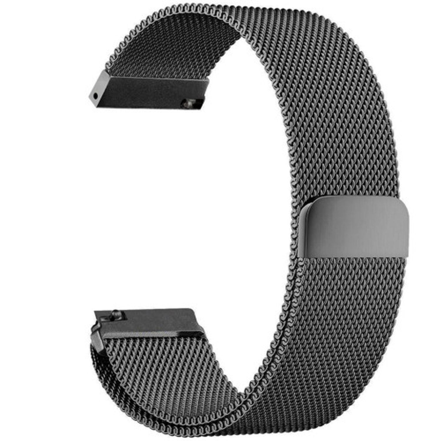Curea ceas Smartwatch Samsung Gear S2 Black Milanese Loop, iUni 20 mm Otel Inoxidabil fotografia produsului View 2 L