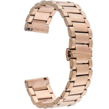 Curea ceas smartwatch samsung gear s3, iuni 22 mm otel inoxidabil, rose gold