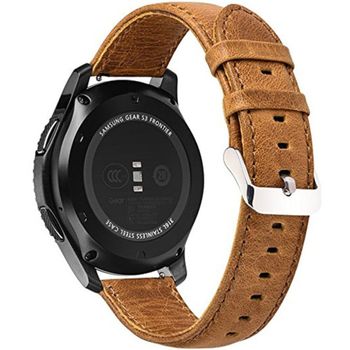 Curea piele smartwatch samsung gear s2, iuni 20 mm vintage brown