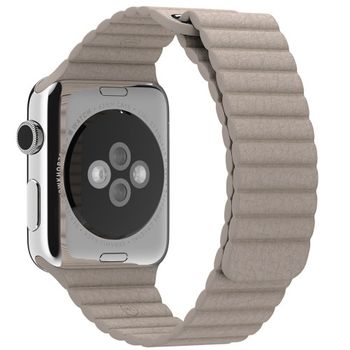 Curea iuni compatibila cu apple watch 1/2/3/4/5/6, 40mm, leather loop, piele, kaki