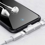 Mini Adaptor Lightning Splitter iUni dual port, pentru casti si incarcare iPhone, Silver fotografia produsului View 4 S