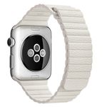 Curea iUni compatibila cu Apple Watch 1/2/3/4/5/6, 44mm, Leather Loop, Piele, White fotografia produsului