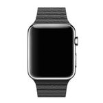 Curea iUni compatibila cu Apple Watch 1/2/3/4/5/6, 40mm, Leather Loop, Piele, Black fotografia produsului View 4 S
