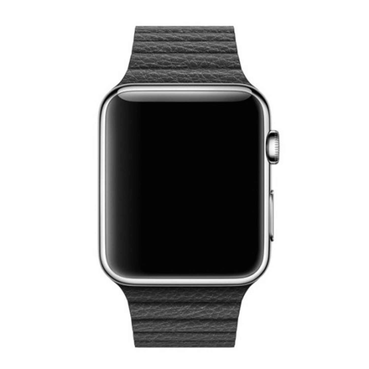 Curea iUni compatibila cu Apple Watch 1/2/3/4/5/6, 40mm, Leather Loop, Piele, Black fotografia produsului View 4 L