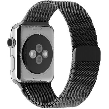Curea iUni compatibila cu Apple Watch 1/2/3/4/5/6, 38mm, Milanese Loop, Otel Inoxidabil, Space Grey