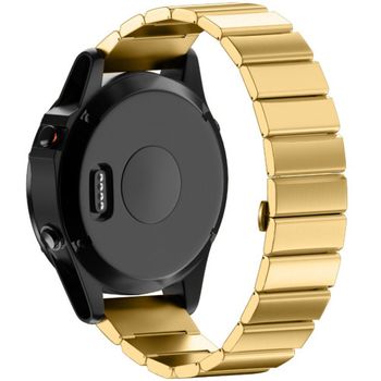 Curea ceas Smartwatch Garmin Fenix 3 / Fenix 5X , 26 mm Otel inoxidabil iUni Gold Link Bracelet