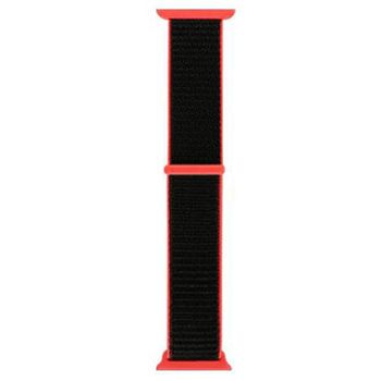 Curea iUni compatibila cu Apple Watch 1/2/3/4/5/6, 42mm, Nylon Sport, Woven Strap, Black/Red