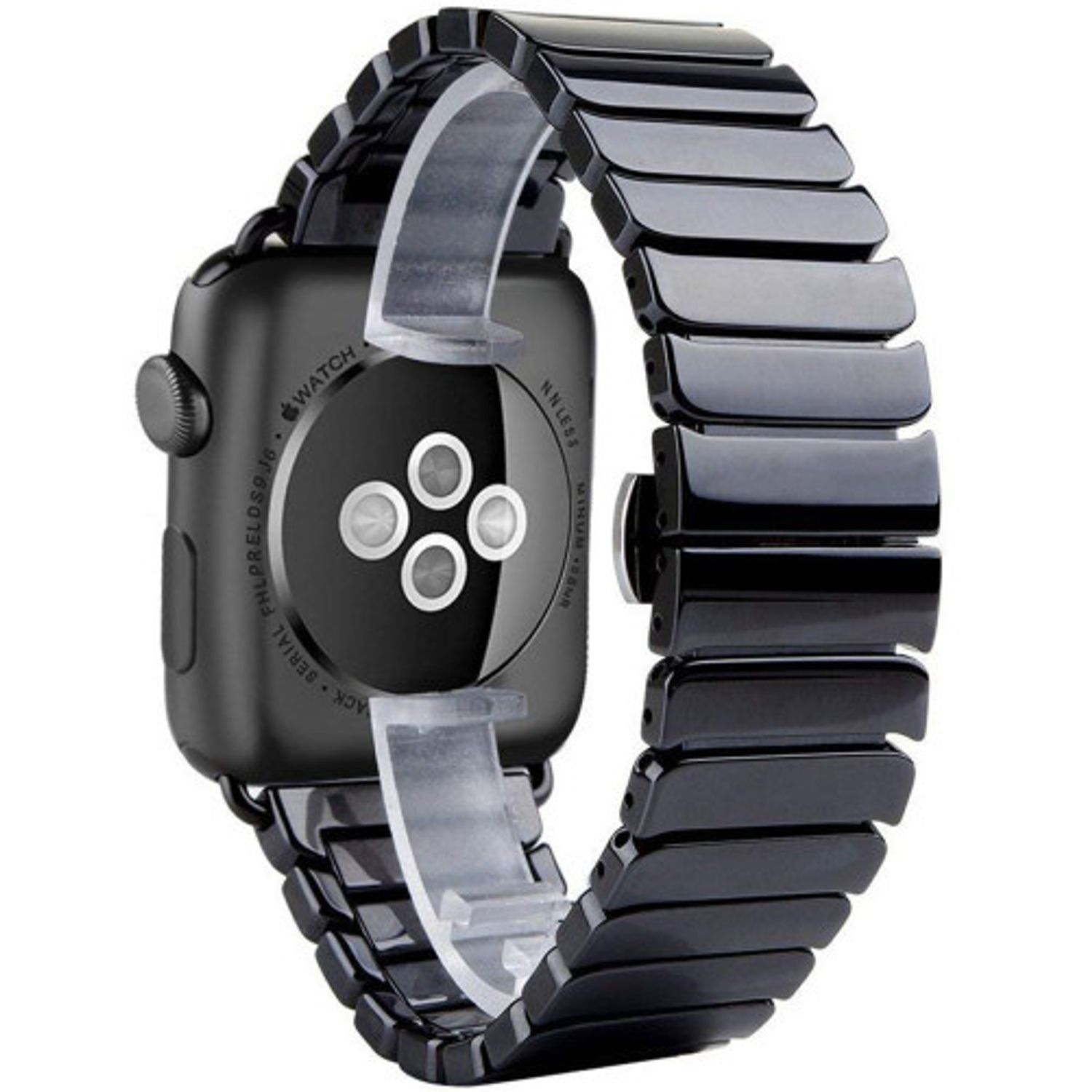 Curea iUni compatibila cu Apple Watch 1/2/3/4/5/6, 40mm, Ceramic Belt, Black fotografia produsului