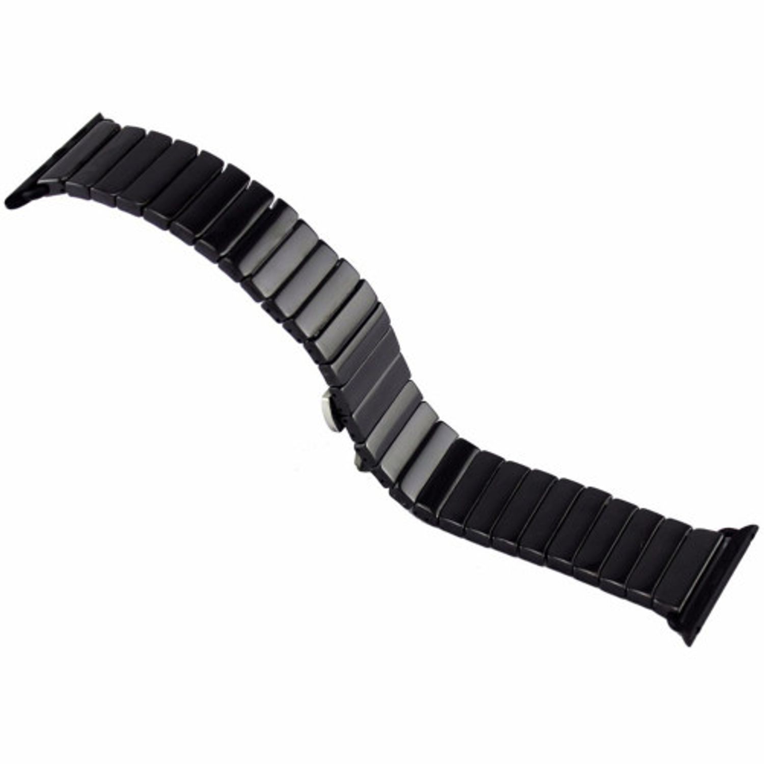 Curea iUni compatibila cu Apple Watch 1/2/3/4/5/6, 40mm, Ceramic Belt, Black fotografia produsului View 4 L