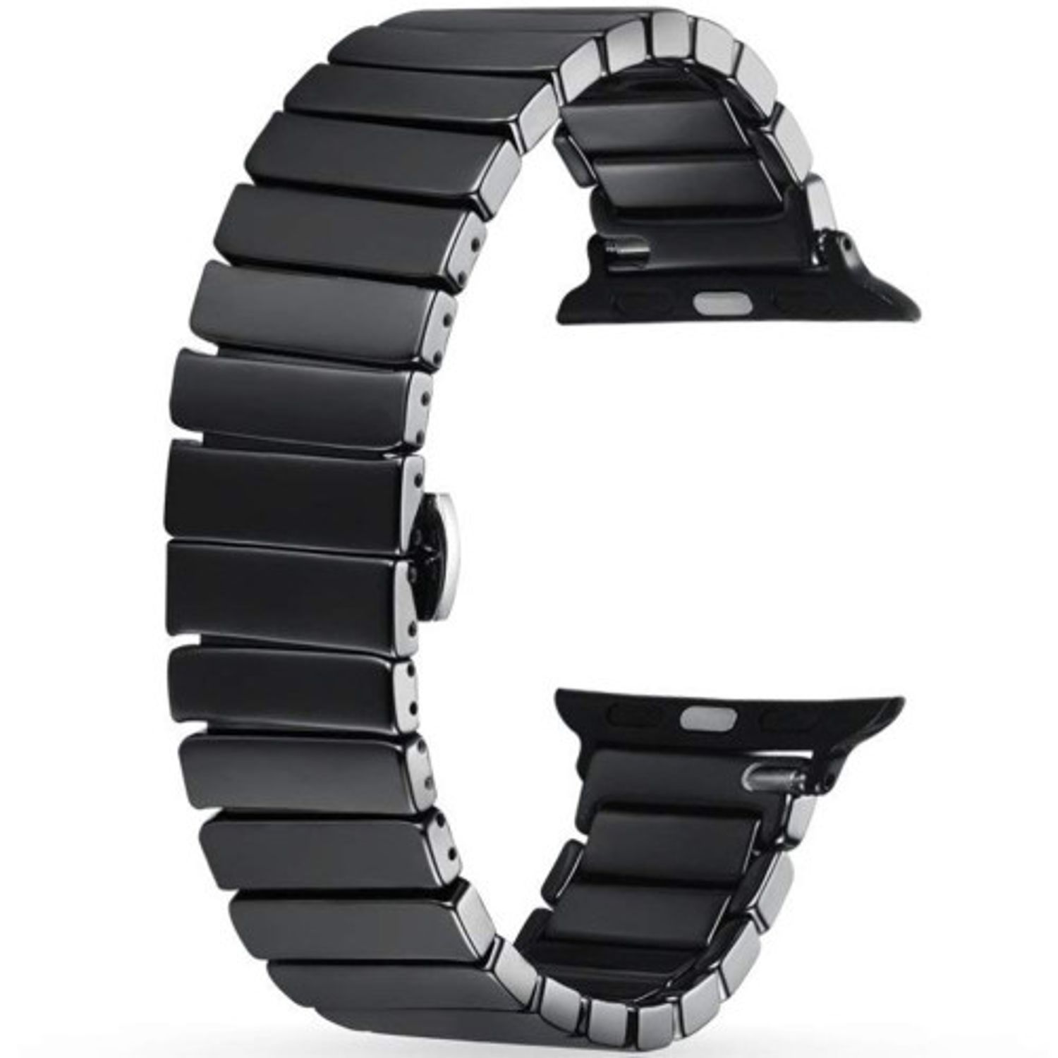 Curea iUni compatibila cu Apple Watch 1/2/3/4/5/6, 40mm, Ceramic Belt, Black fotografia produsului View 3 L