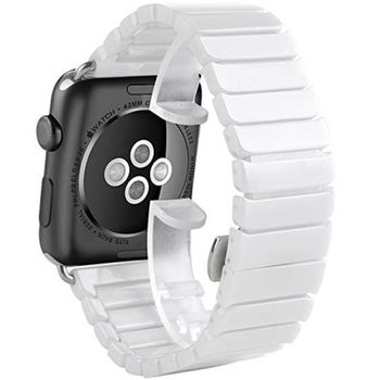 Curea iuni compatibila cu apple watch 1/2/3/4/5/6, 40mm, ceramic belt, white