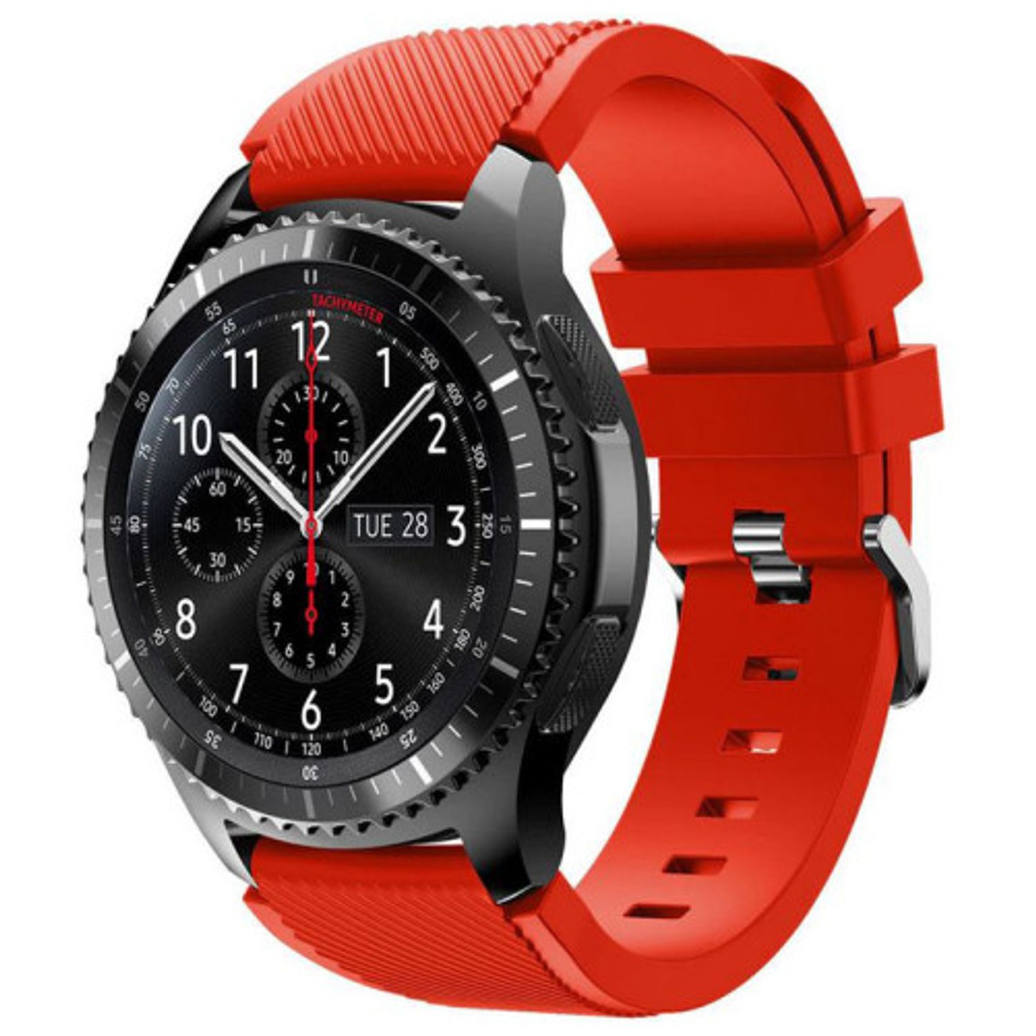 iUni - Curea ceas Smartwatch Samsung Gear S3, 22 mm Silicon Red fotografia produsului