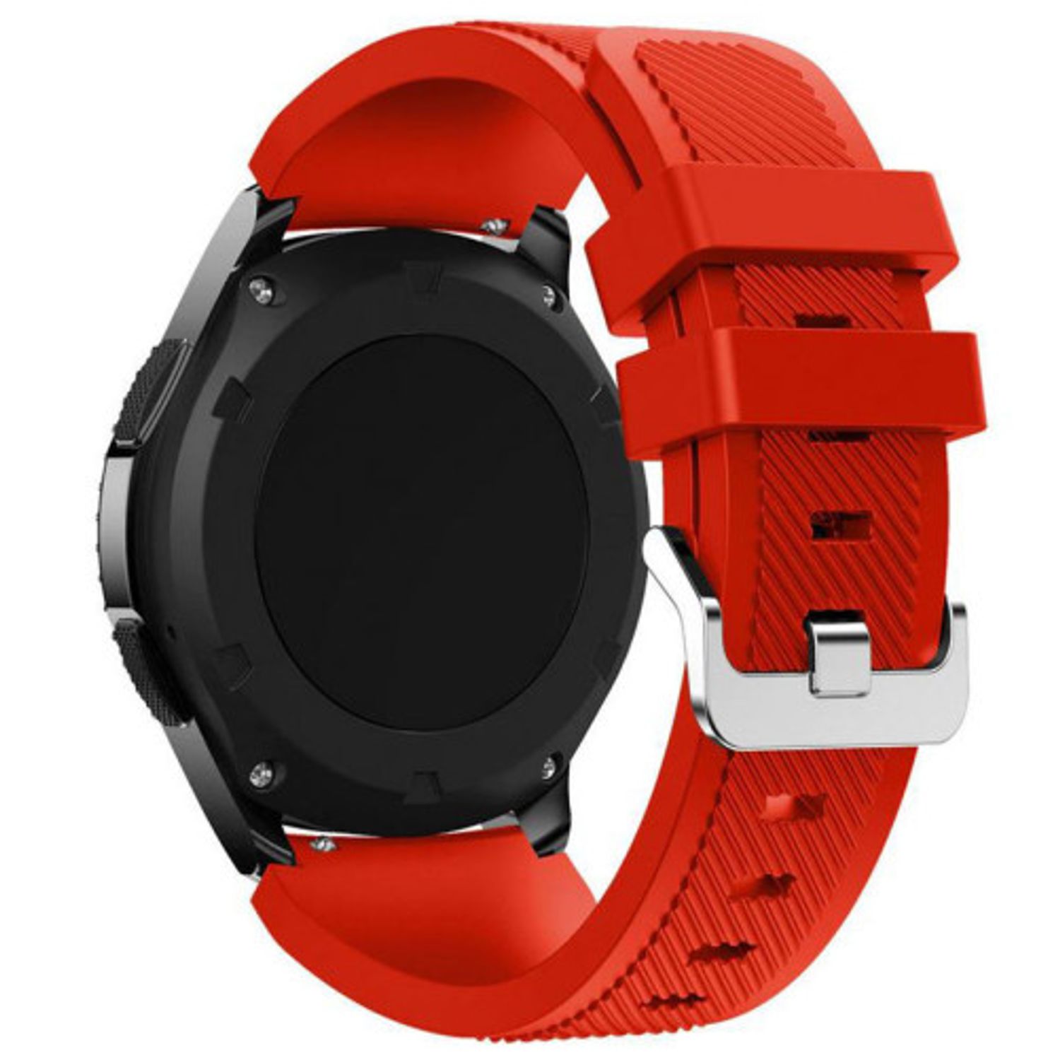 iUni - Curea ceas Smartwatch Samsung Gear S3, 22 mm Silicon Red fotografia produsului View 2 L