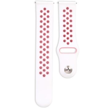 Iuni - curea ceas smartwatch samsung gear s2, 20 mm silicon sport white-pink