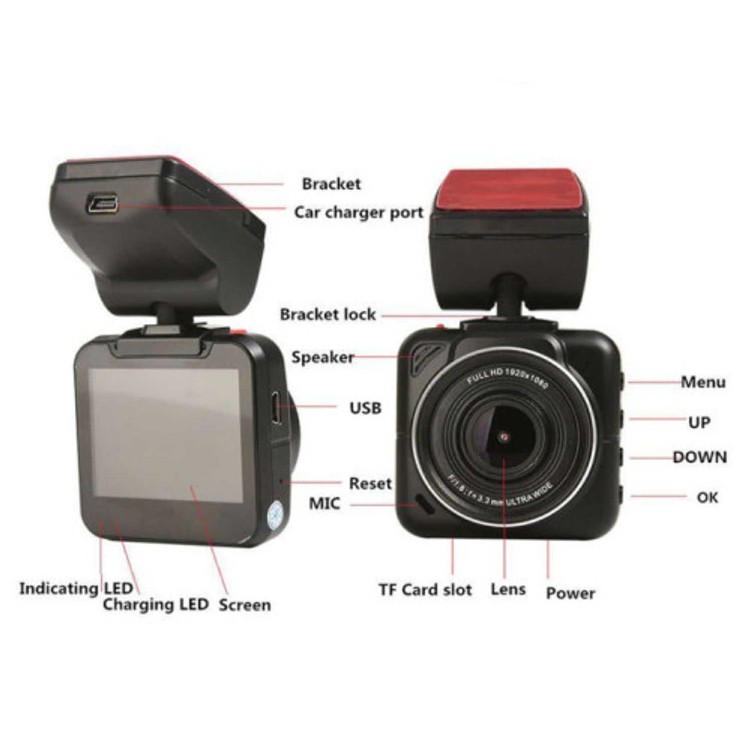 Camera auto DVR iUni Dash B10, Full HD, WDR, 170 grade, by Anytek fotografia produsului View 5 L