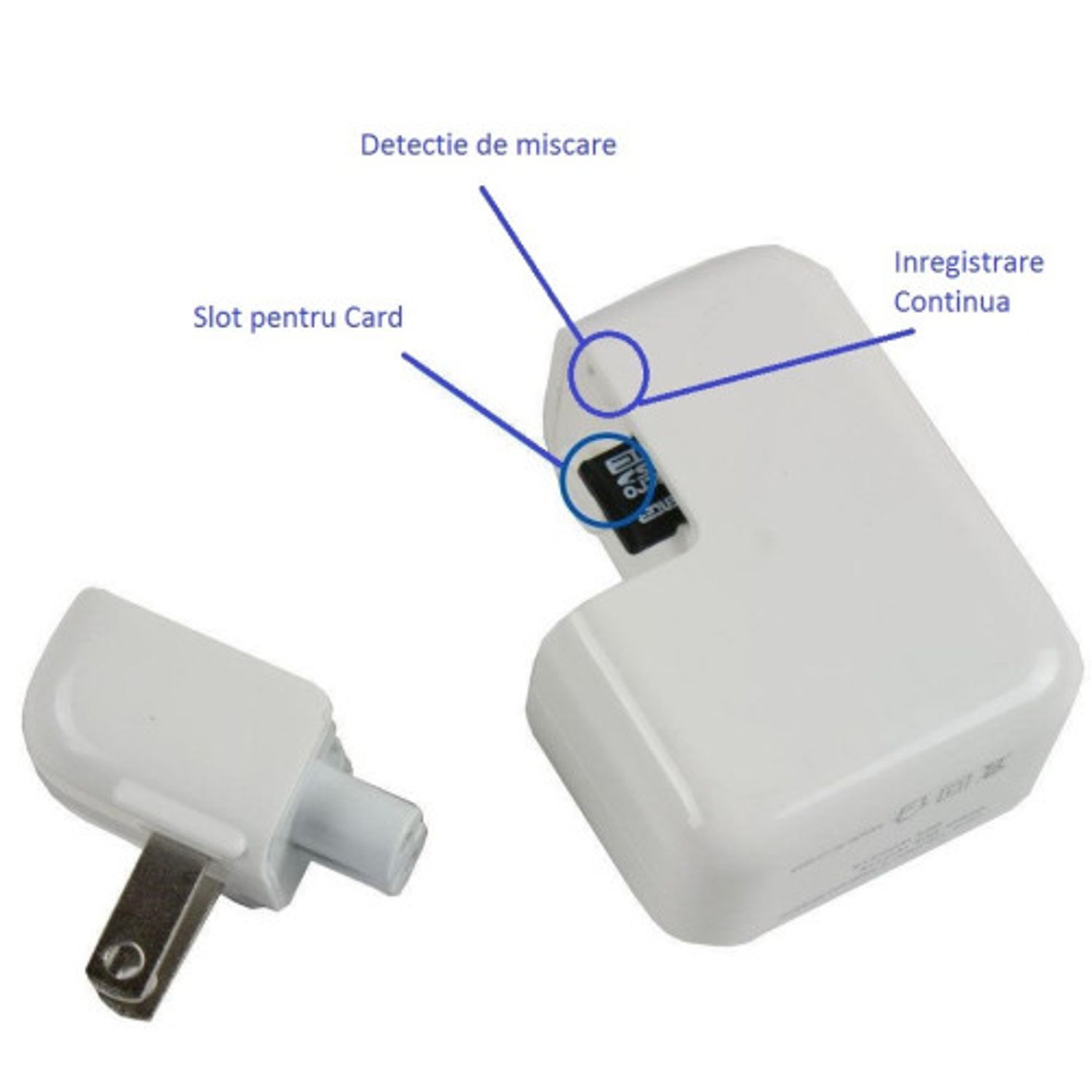 Camera Spion Incarcator USB iUni N25, Full HD, detectie de miscare fotografia produsului View 3 L