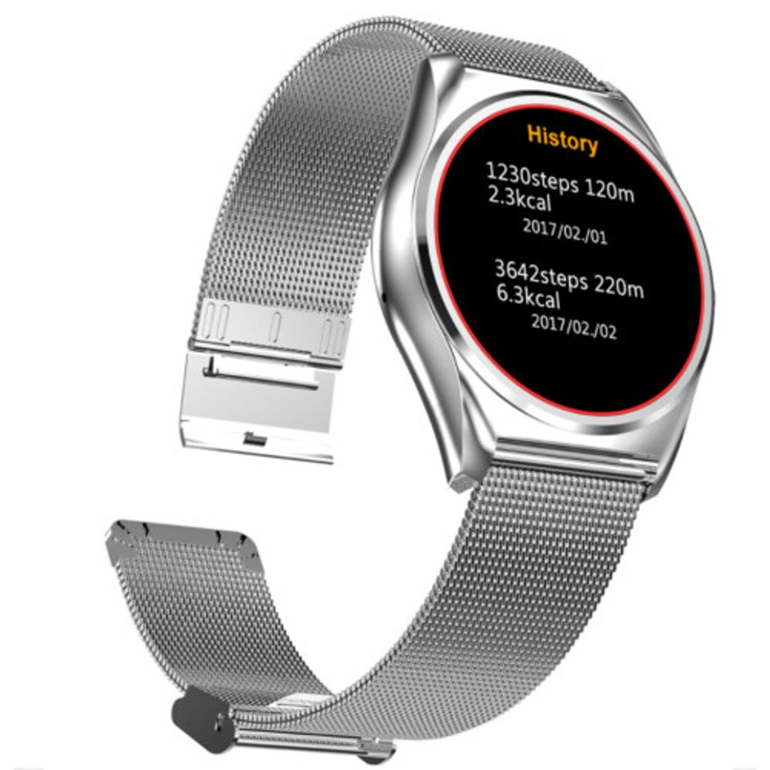 Ceas Smartwatch iUni N3 Plus, BT, 1.3 Inch, IOS si Android, Silver fotografia produsului View 5 L