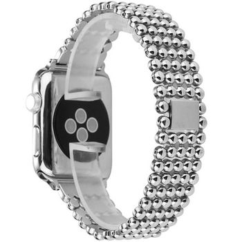 Curea iuni compatibila cu apple watch 1/2/3/4/5/6, 44mm, luxury, otel inoxidabil, silver