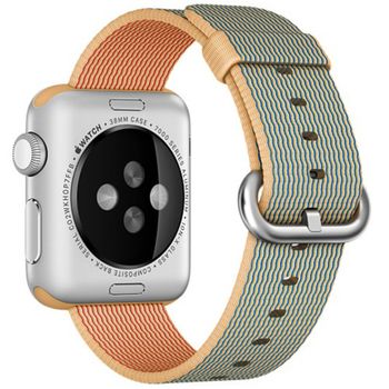 Curea iuni compatibila cu apple watch 1/2/3/4/5/6, 40mm, nylon, woven strap, gold/gray