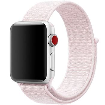 Curea iuni compatibila cu apple watch 1/2/3/4/5/6, 44mm, nylon sport, woven strap, soft pink