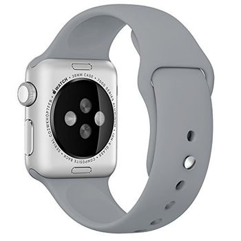 Curea iUni compatibila cu Apple Watch 1/2/3/4/5/6, 44mm, Silicon, Gray