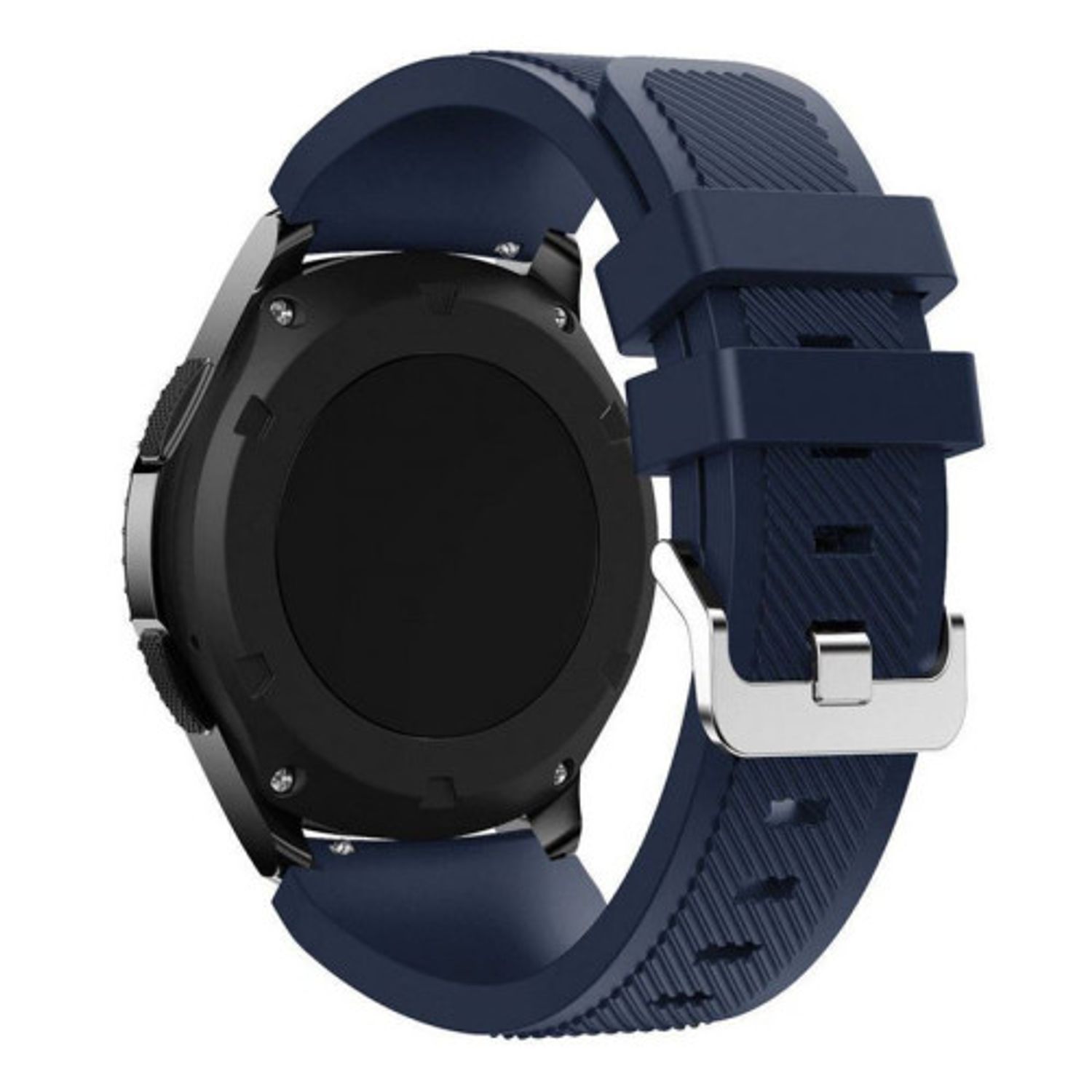 iUni - Curea ceas Smartwatch Samsung Gear S3, 22 mm Silicon Midnight Blue fotografia produsului View 2 L
