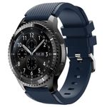 iUni - Curea ceas Smartwatch Samsung Gear S3, 22 mm Silicon Midnight Blue fotografia produsului