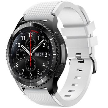 iUni - Curea ceas Smartwatch Samsung Gear S3, 22 mm Silicon White