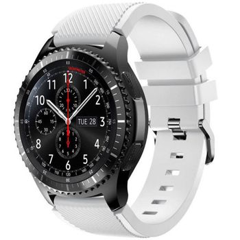 Iuni - curea ceas smartwatch samsung gear s3, 22 mm silicon white