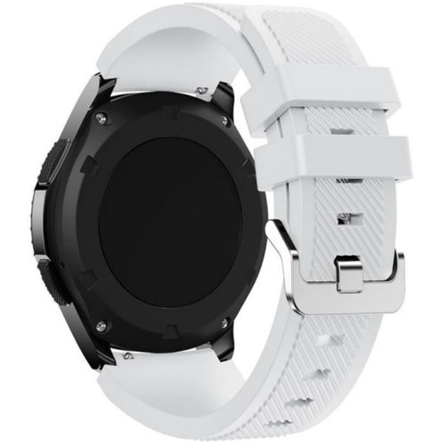 iUni - Curea ceas Smartwatch Samsung Gear S3, 22 mm Silicon White fotografia produsului View 2 L