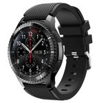 iUni - Curea ceas Smartwatch Samsung Gear S3, 22 mm Silicon Black fotografia produsului