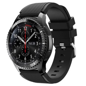 iUni - Curea ceas Smartwatch Samsung Gear S3, 22 mm Silicon Black