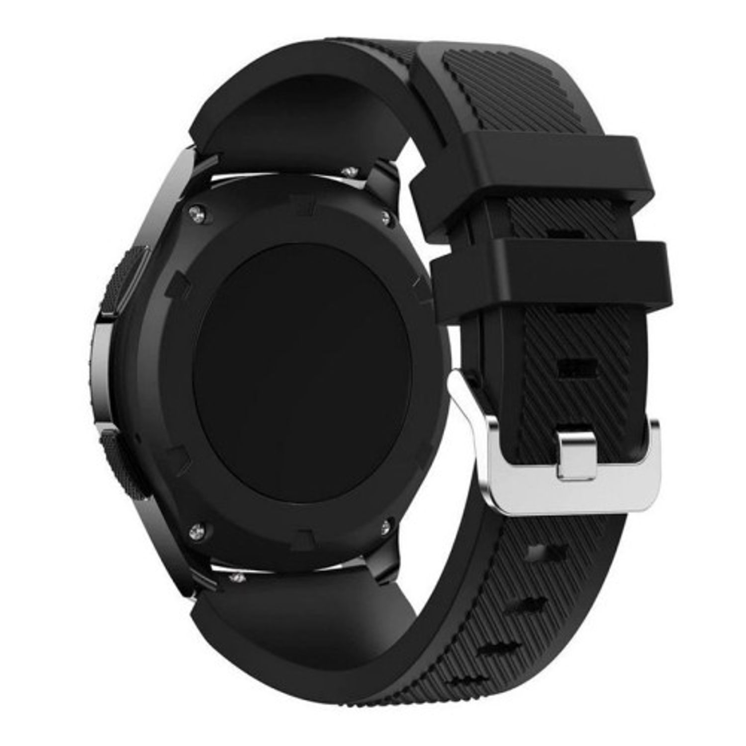 iUni - Curea ceas Smartwatch Samsung Gear S3, 22 mm Silicon Black fotografia produsului View 2 L