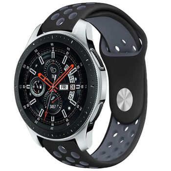 Iuni - curea ceas smartwatch samsung gear s3, 22 mm silicon sport black-grey