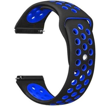 Iuni - curea ceas smartwatch samsung gear s2, 20 mm silicon sport black-blue