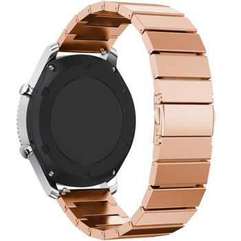 Iuni - curea pentru smartwatch samsung gear s2, 20 mm otel inoxidabil rose gold link bracelet