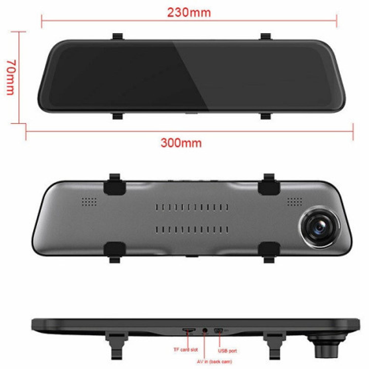 Camera Auto Dubla Oglinda iUni Dash M12, 2K, Display Touchscreen 11.6 inch, Night Vision, Detectia miscarii fotografia produsului View 4 L