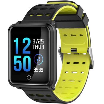 Bratara fitness iuni m88 plus, display oled, bluetooth, pedometru, notificari, android si ios, galben