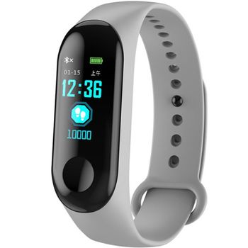 Bratara fitness iuni n3c, display oled 0.96 inch, bluetooth, pedometru, notificari, gri