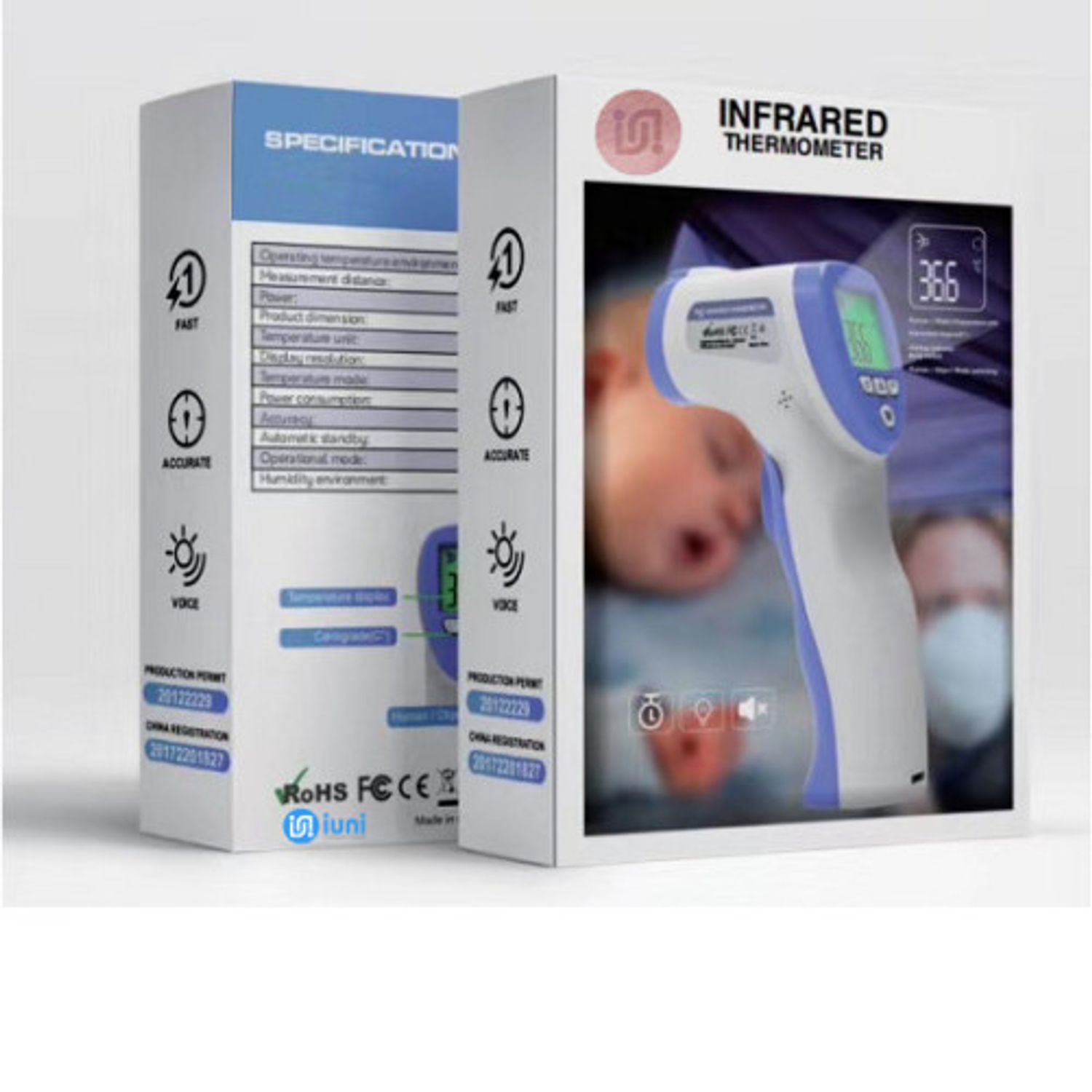 Termometru copii Non-Contact cu infrarosu One-Click button, mov T4 fotografia produsului View 2 L
