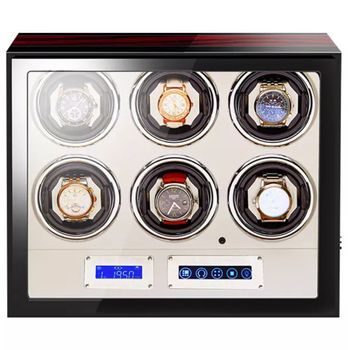 Cutie intors ceasuri automatice iuni, luxury watch winder 6 mahon-crem