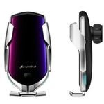 Suport auto cu incarcator wireless iUni R1, micro USB, functie Fast Charge, Silver fotografia produsului View 3 S